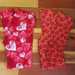 Lot of Lularoe OS Valentine's Day leggings